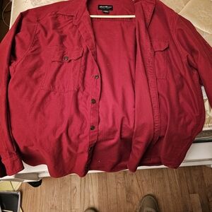 Eddie Bauer Red Casual Button Down Shirt